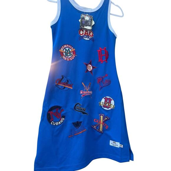 Negro League Baseball Dress Womens Medium Blue Jersey Team Patches Headgear-SZ-M - Picture 4 of 8